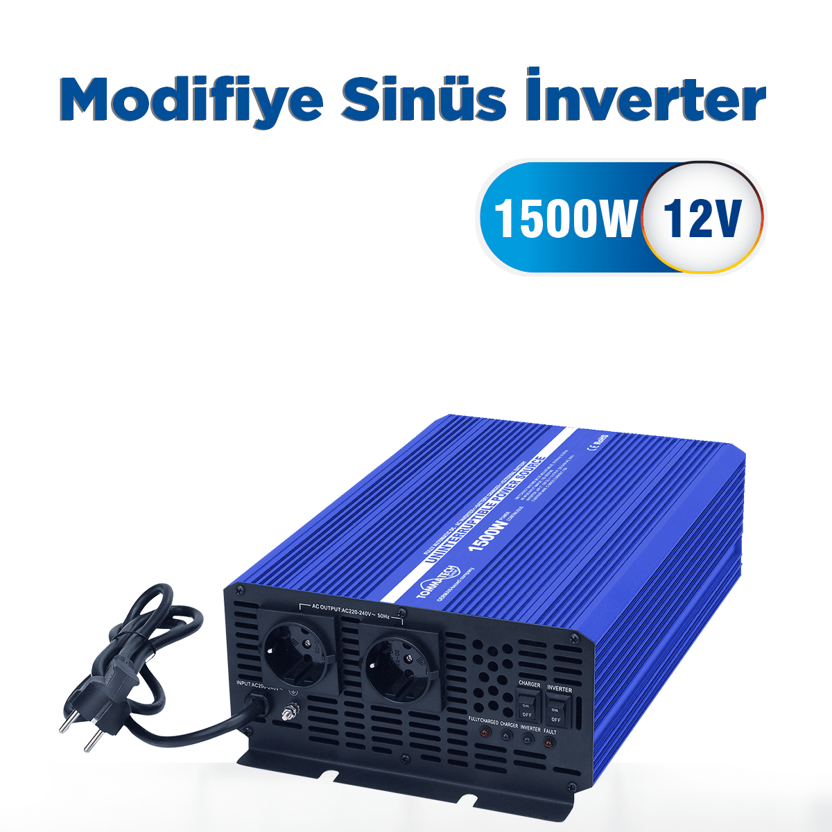 Tommatech UPS-1500 12V Modifiye Sinüs Şarjlı İnverter