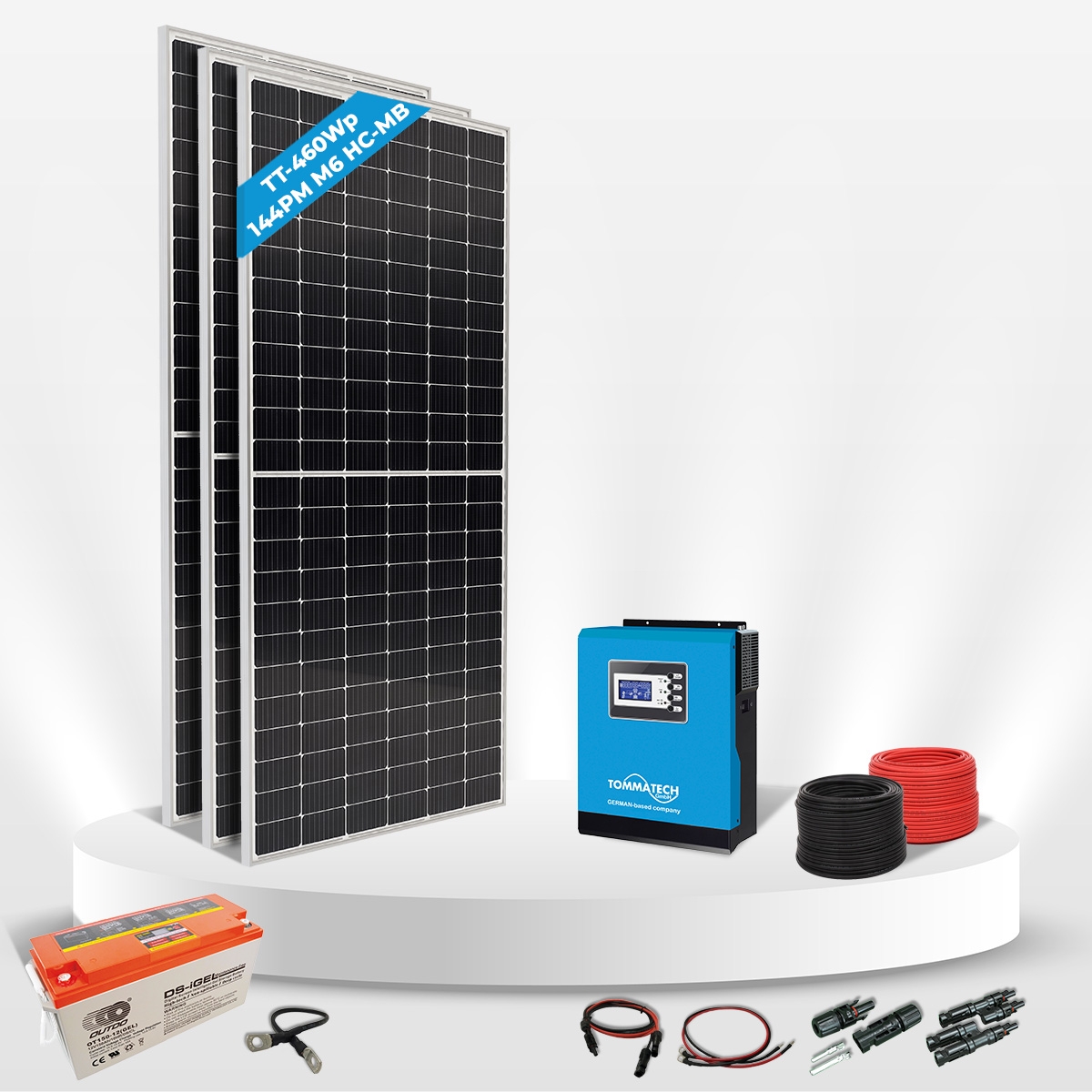 3 Panel(460Wp) 3KWE Off-Grid(24V) Solar Paket(Jel Akü)