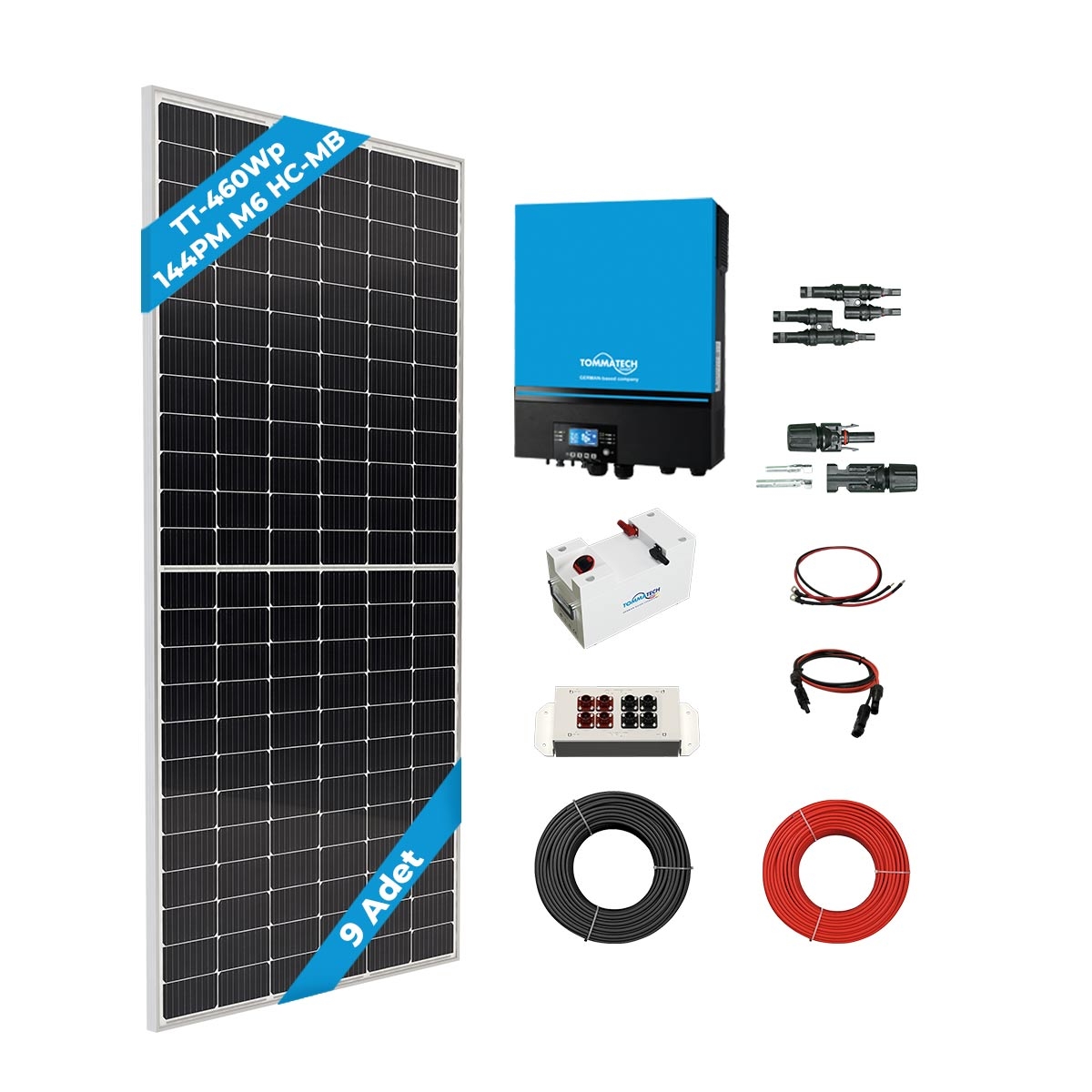 9 Panel(460Wp) 3.6KWE Off-Grid(24V) Solar Paket(Lityum Batarya)