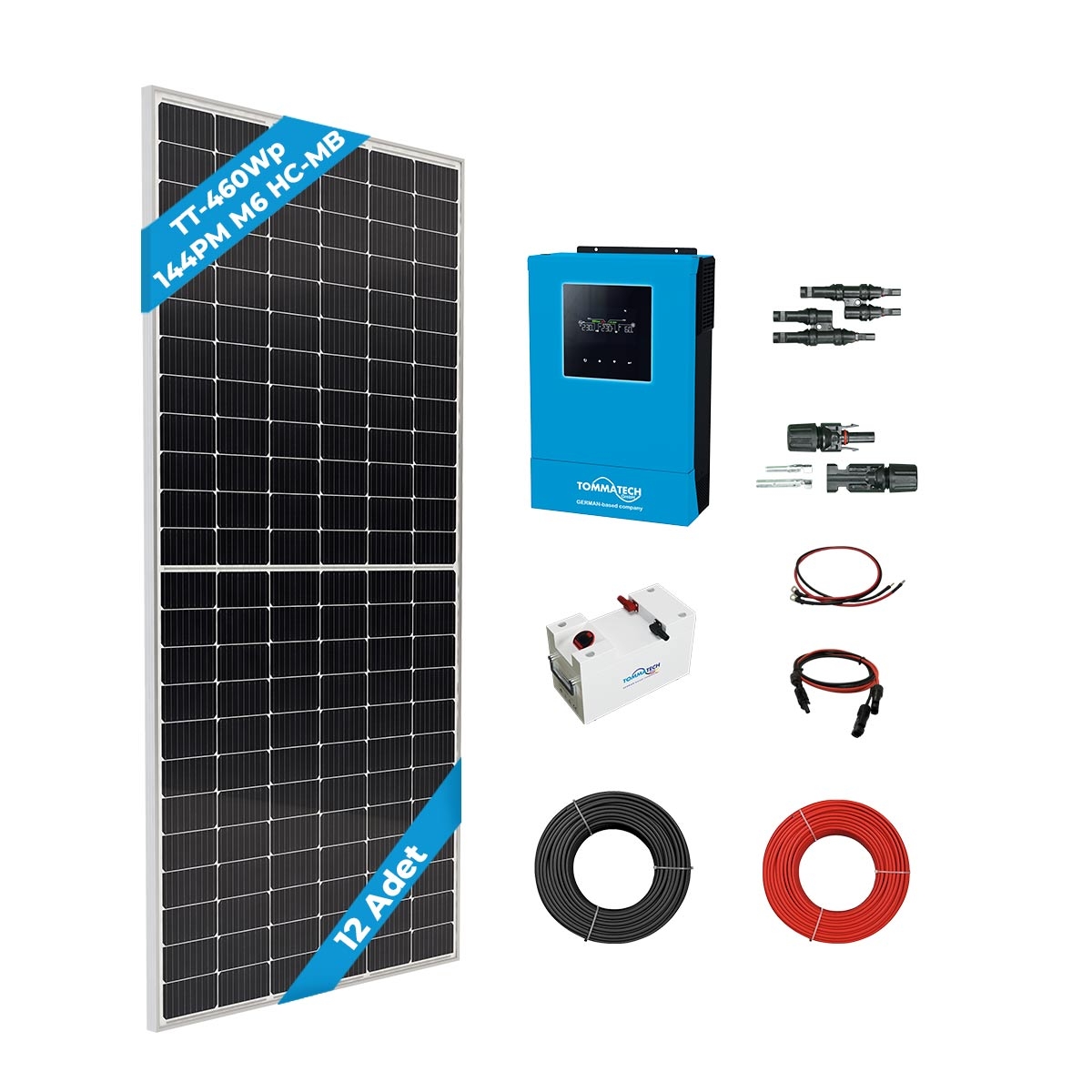 12 Panel(460Wp) 5.6KWE Off-Grid(48V) Solar Paket(Lityum Batarya)