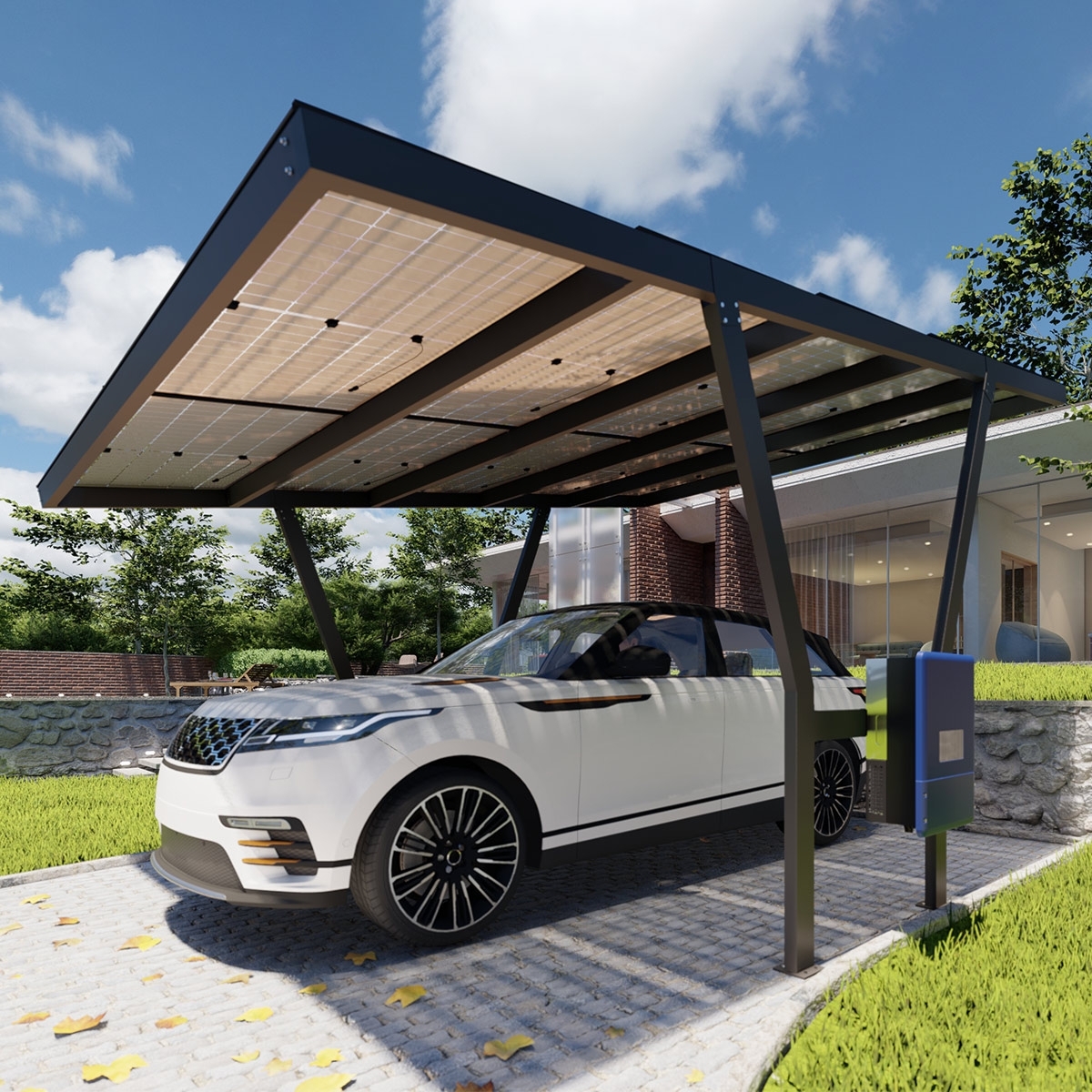1 Araçlık Solar Otopark/Carport (Galvaniz Malzeme)