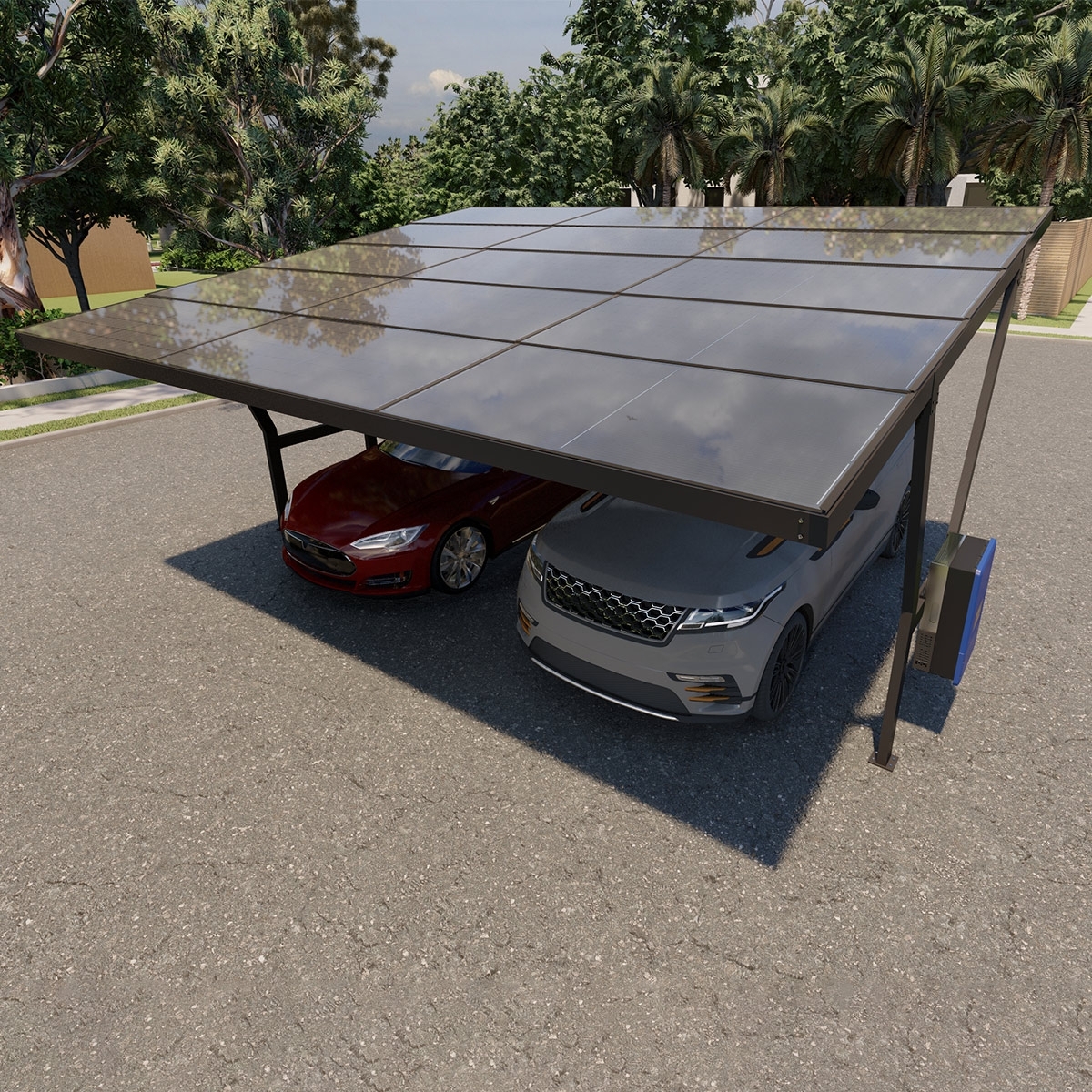 2 Araçlık Solar Otopark/Carport (Galvaniz Malzeme)