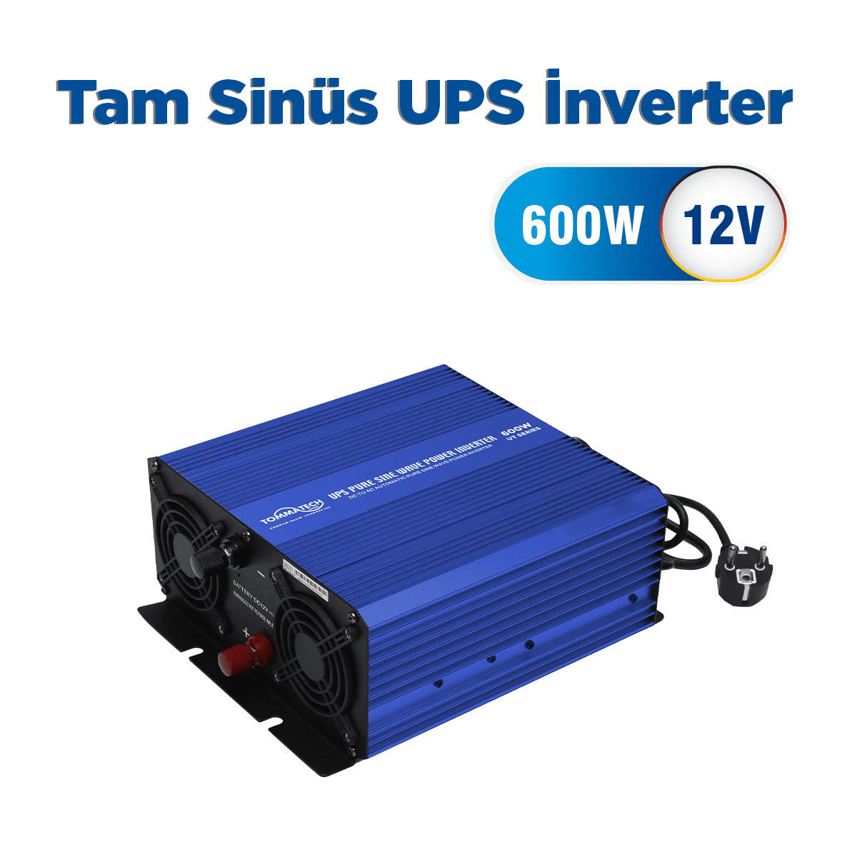 Tommatech UT-UPS 600 12V Tam Sinüs Şarjlı İnverter